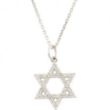 14K White 1/5 CTW Diamond Star of David Necklace - R45253D102P