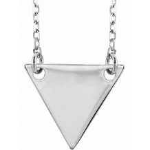 14K White Geometric 18 Necklace - 86560105P