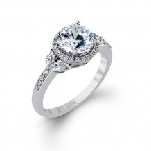 Zeghani 14k White Gold Diamond Engagement Ring