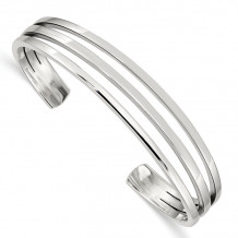 Quality Gold Sterling Silver Cuff Bangle Bracelet - QB369