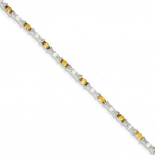 Quality Gold Sterling Silver Citrine Bracelet - QX201CI