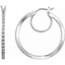 14K White 1/4 CTW Diamond Hoop Earrings - 65293760001P