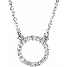 14K White 1/10 CTW Diamond Circle 16 Necklace - 66417100001P