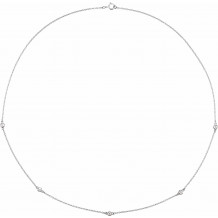 14K White 1/4 CTW Diamond 5-Station 18 Necklace - 68577102P