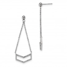 Quality Gold Sterling Silver Rhodium-plated CZ Dangle Earrings - QE13074