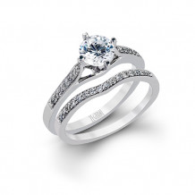 Zeghani 14k White Gold Diamond Engagement Ring