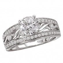 14k White Gold Peg Head Semi-Mount Engagement Ring