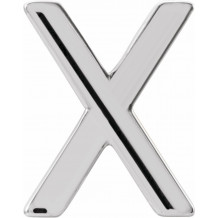 14K White Single Initial X Earring - 86800239P