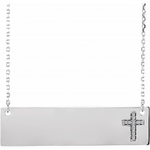 14K White .03 CTW Diamond Cross 16-18 Necklace - 86530609P