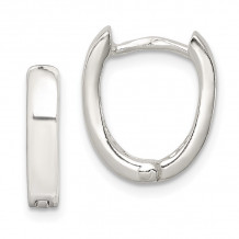 Quality Gold Sterling Silver Oval Hinged Hoop Earrings - QE3281