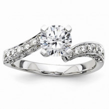 Quality Gold 14k White Gold Semi-Mount Diamond Engagement Ring - Y9016AA