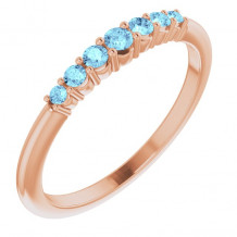 14K Rose Aquamarine Stackable Ring - 72022625P