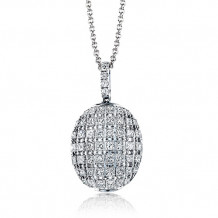 Zeghani 14k White Gold Diamond Pendant