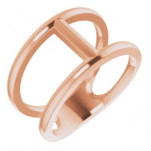 14K Rose 11.3 mm Negative Space Ring - 51643103P