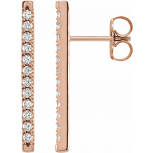 14K Rose 1/3 CTW Diamond French-Set Bar Earrings - 87066607P