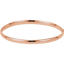 14K Rose 4 mm Hinged Bangle Bracelet - BRC180239015P