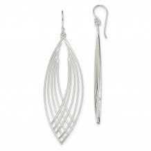 Quality Gold Sterling Silver Fancy Dangle Shepherd Hook Earrings - QE13634