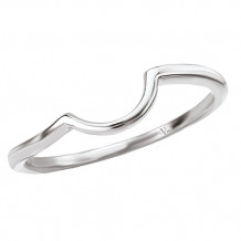 14k White Gold Curved Wedding Band