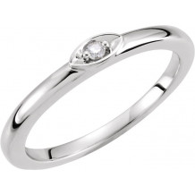 14K White .025 CTW Diamond Stackable Ring - 6506360002P