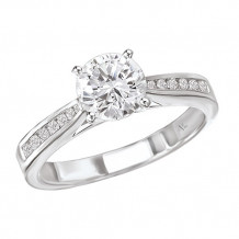 La Vie 14k White Gold Peg Head Semi-Mount Engagement Ring