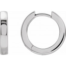 14K White 16 mm Hinged Hoop Earrings - 20172136037P