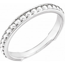 14K White Stackable Bead Ring - 51633101P
