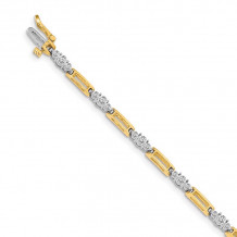 Quality Gold 14k Two-tone AA Diamond Tennis Bracelet - X638AA