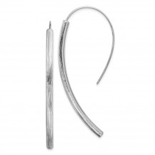 Quality Gold Sterling Silver Rhodium-plated Polished & Textured Bar Dangle Earrings - QE12065