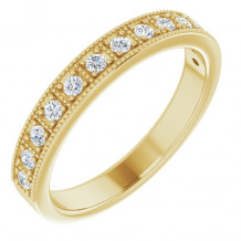 14K Yellow 1/4 CTW Diamond Milgrain Anniversary Band - 123812601P