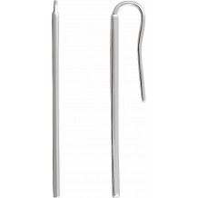 14K White Vertical Bar Earrings - 651815101P