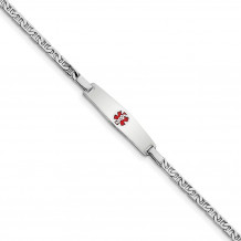 Quality Gold Sterling Silver Rhod-plated Children's Medical ID Anchor Link Bracelet - XSM58-6
