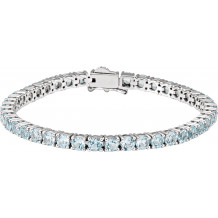 14K White Sky Blue Topaz 7.15 Line Bracelet - 65120560001P