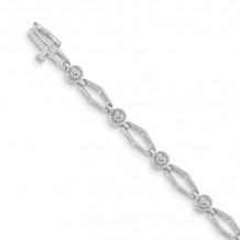 Quality Gold 14k White Gold A Diamond Tennis Bracelet - X789WA