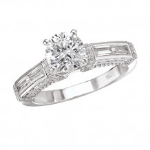 La Vie 14k White Gold Peg Head Semi-Mount Engagement Ring