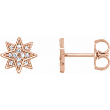 14K Rose .08 CTW Diamond Star Earrings - 86435602P