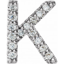 14K White .05 CTW Diamond Single Initial K Earring - 867976050P