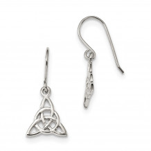Quality Gold Sterling Silver Rhodium-plated Polished Trinity Knot Dangle Earrings - QE13550