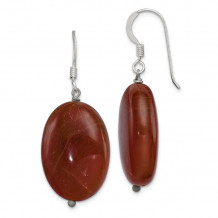 Quality Gold Sterling Silver Brown Sardonyx Dangle Earrings - QE6207