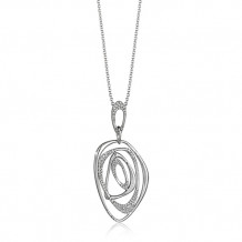 Zeghani 14k White Gold Diamond Pendant