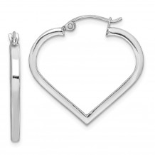 Quality Gold Sterling Silver Rhodium Plated Heart Hoop Earrings - QE8767