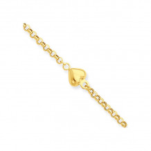 Quality Gold 14k Puff Heart 9in with Anklet - ANK220-10