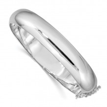 Quality Gold Sterling Silver Rhodium-plated 12.00mm Bangle Bracelet - QB40