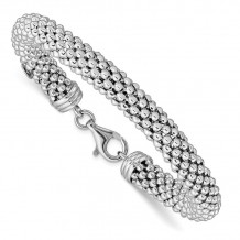 Quality Gold Sterling Silver Polished Rhodium-plated 8MM Bracelet - QB989