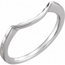 14K White Matching Band for 6.5 mm Round Ring - 12649204461P