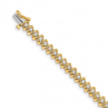 Quality Gold 14k Yellow Gold 2.4mm Diamond Tennis Bracelet - X2003