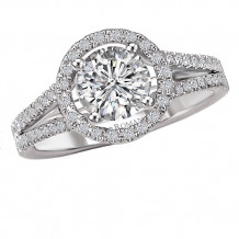 18k White Gold Round Halo Diamond Engagement Ring