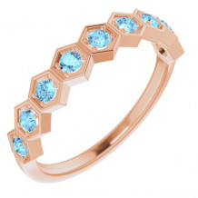 14K Rose Aquamarine Stackable Ring - 71876632P