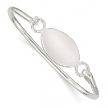 Quality Gold Sterling Silver Bangle  Oval ID Plate Bracelet - QB414
