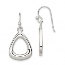 Quality Gold Sterling Silver Polished Triangular Shaped Dangle Earrings - QE7378