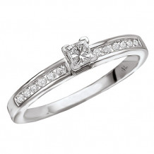 14k White Gold Complete Diamond Engagement Ring